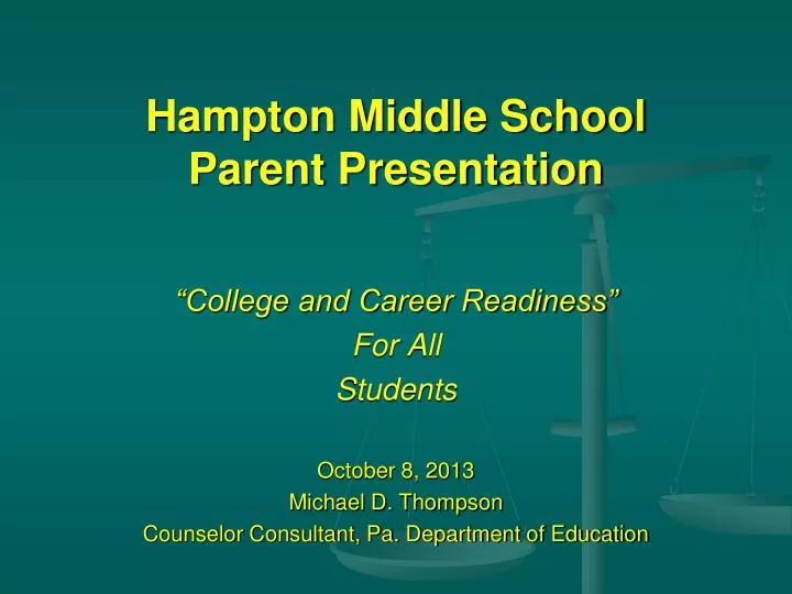 hampton middle school parent presentation