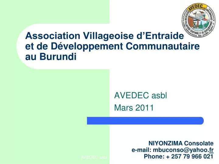 association villageoise d entraide et de d veloppement communautaire au burundi