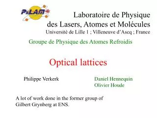 Groupe de Physique des Atomes Refroidis