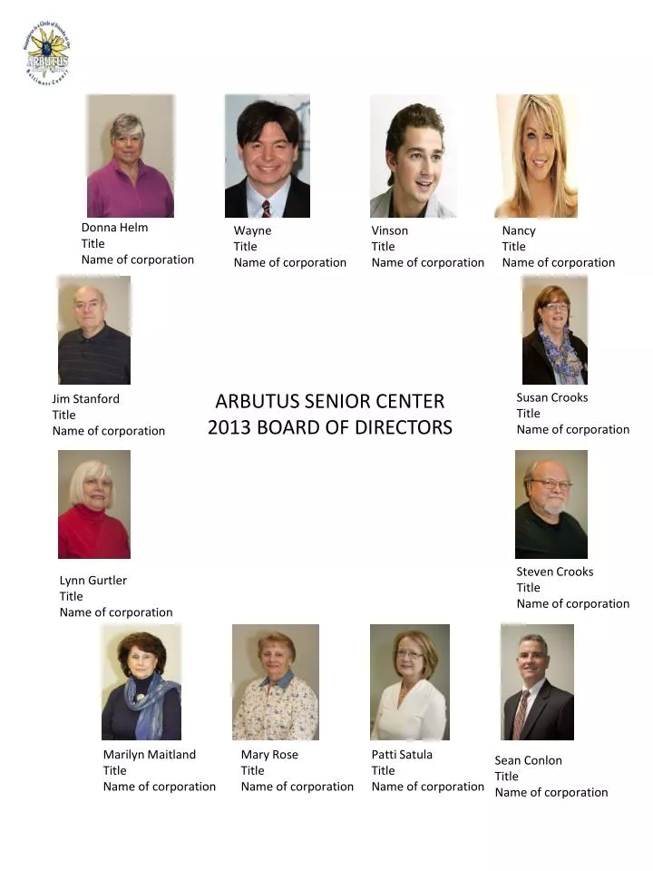 arbutus senior center 2013 board of directors