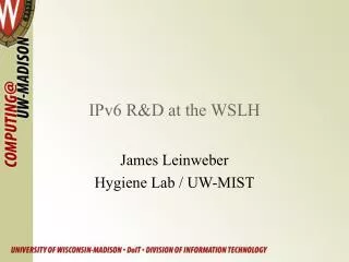 IPv6 R&amp;D at the WSLH