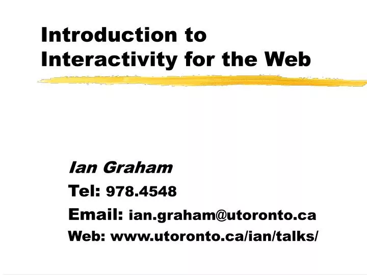 introduction to interactivity for the web