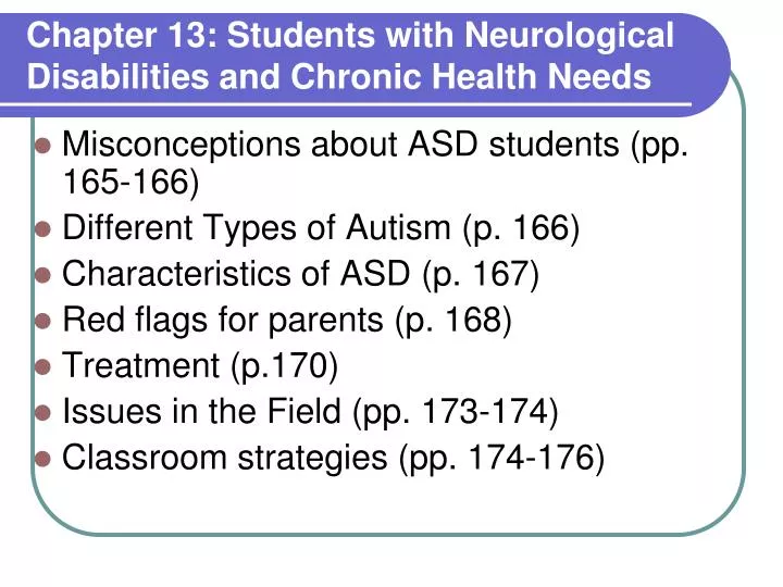 chapter 13 students with neurological disabilities and chronic health needs