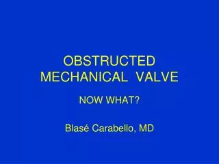 OBSTRUCTED MECHANICAL VALVE