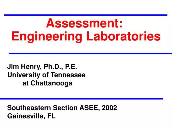 assessment engineering laboratories