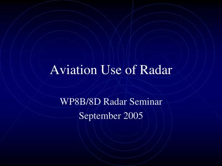 aviation use of radar