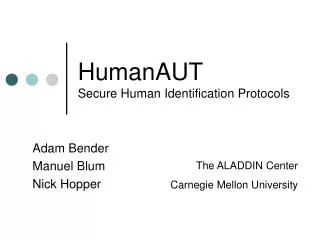 humanaut secure human identification protocols