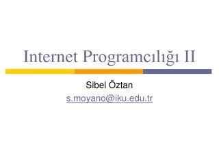 i nternet p rogramc l ii