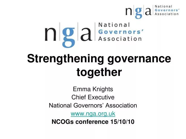 strengthening governance together