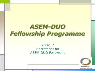 ASEM-DUO Fellowship Programme