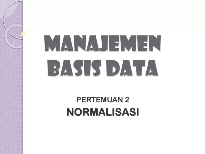 manajemen basis data