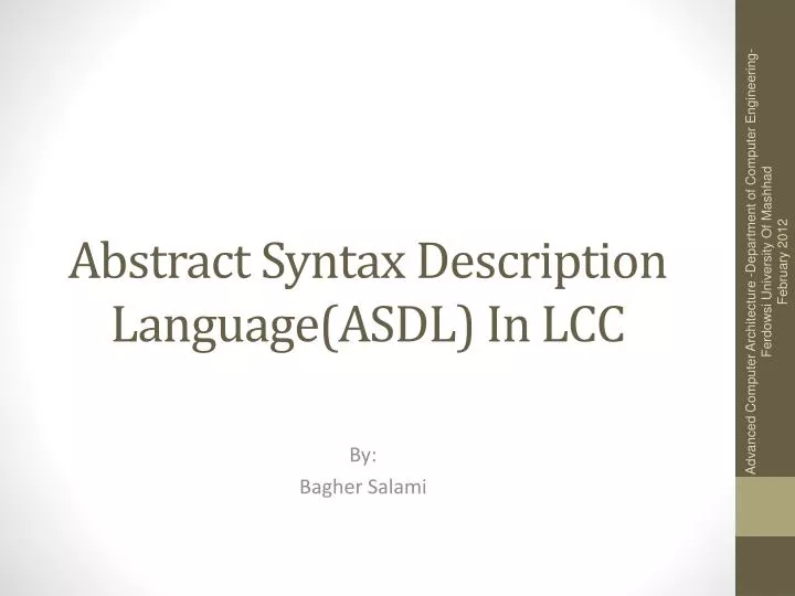 abstract syntax description language asdl in lcc