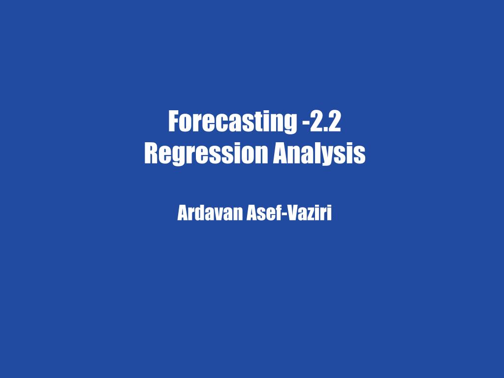 PPT - Regression Analysis for Demand Forecasting in Supply Chains ...
