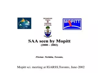 Mopitt sci. meeting at IGARSS,Toronto, June-2002