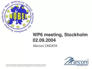 WP6 meeting, Stockholm 02.09.2004