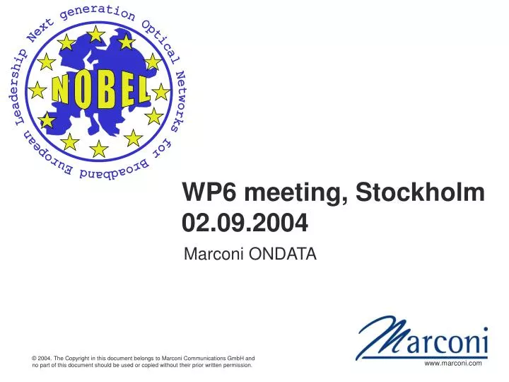 wp6 meeting stockholm 02 09 2004