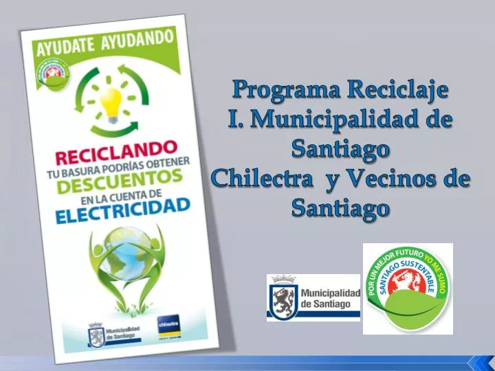 programa reciclaje i municipalidad de santiago chilectra y vecinos de santiago