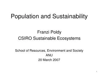 Population and Sustainability