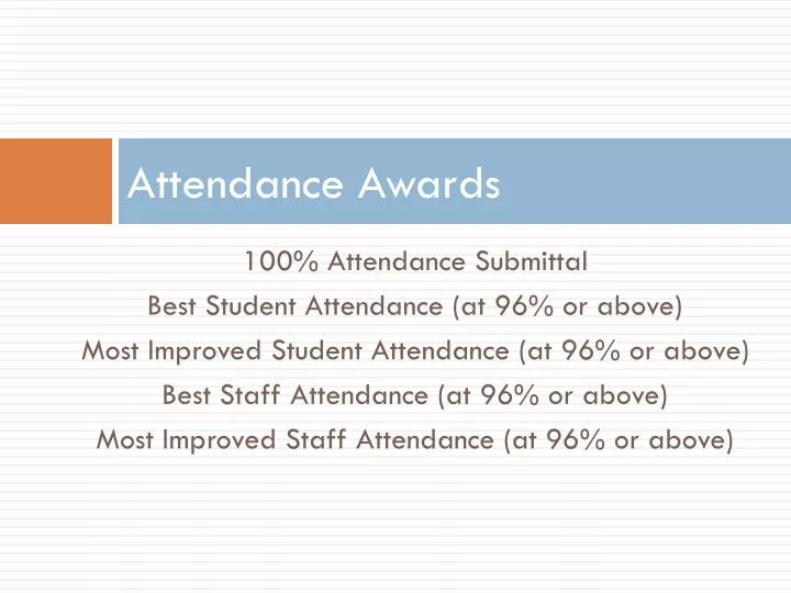 attendance awards