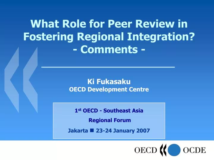 what role for peer review in fostering regional integration comments