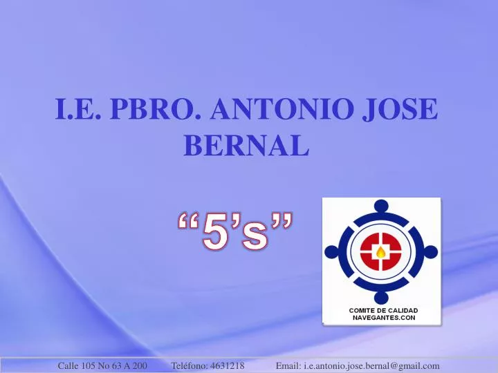 i e pbro antonio jose bernal