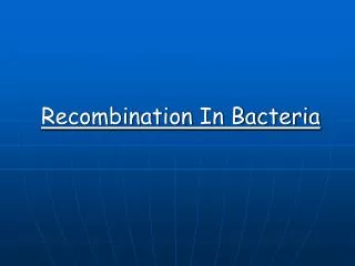 Recombination In Bacteria