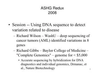 ASHG Redux 2008