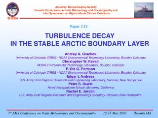 TURBULENCE DECAY IN THE STABLE ARCTIC BOUNDARY LAYER