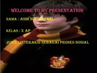 welcome to my presentation