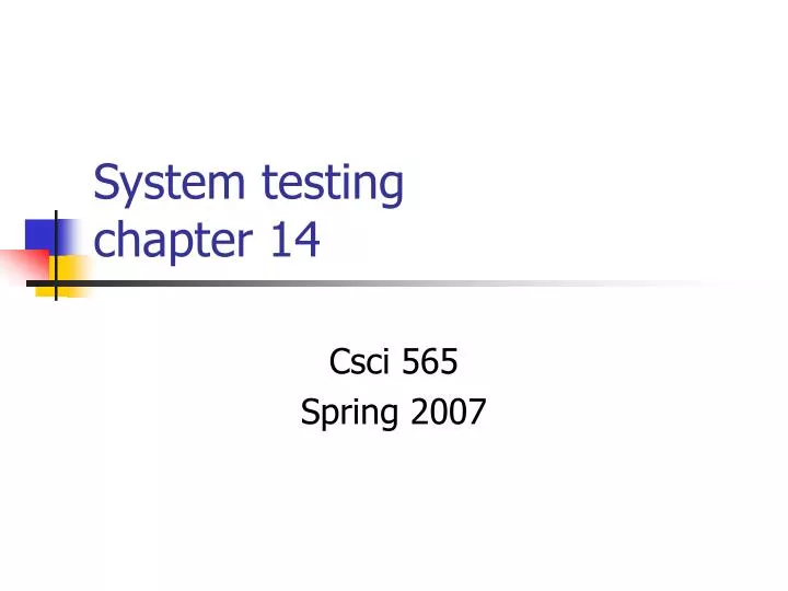 system testing chapter 14