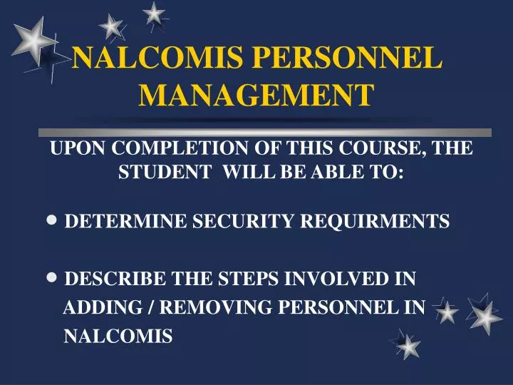 nalcomis personnel management