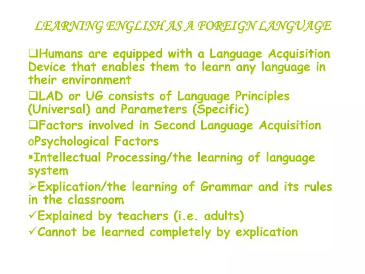 learning english as a foreign language