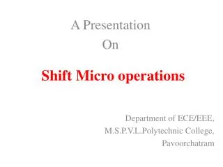 Shift Micro operations
