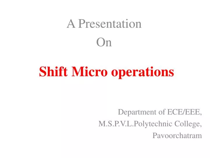 shift micro operations