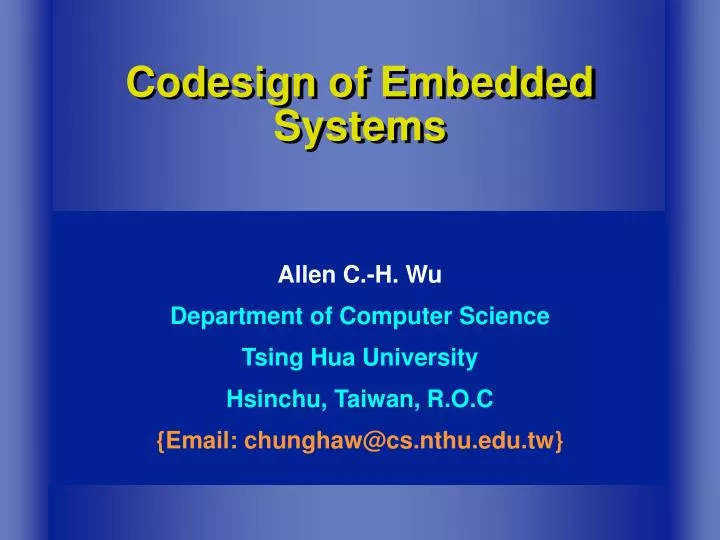 codesign of embedded systems