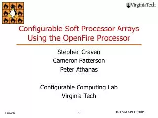 Configurable Soft Processor Arrays Using the OpenFire Processor