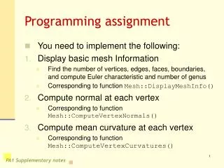 Programming assignment