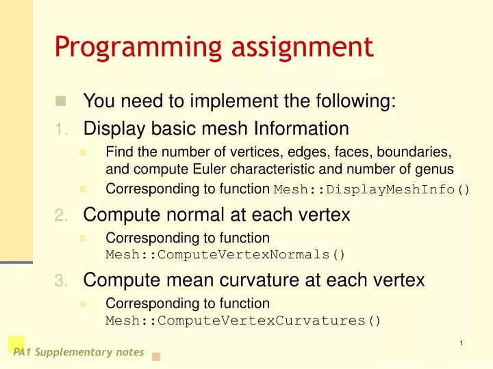 programming assignment