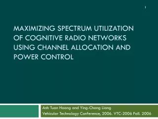 Anh Tuan Hoang and Ying-Chang Liang Vehicular Technology Conference, 2006. VTC-2006 Fall. 2006