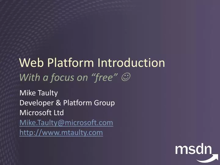 web platform introduction with a focus on free