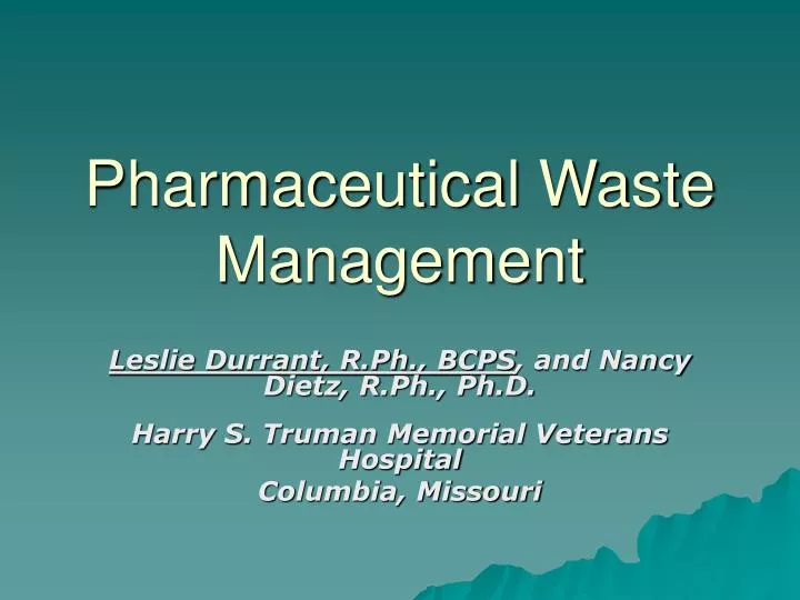 pharmaceutical waste management