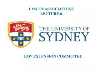 LAW OF ASSOCIATIONS LECTURE 6