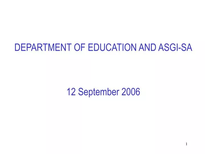 department of education and asgi sa 12 september 2006
