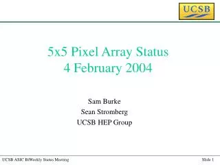 5x5 Pixel Array Status 4 February 2004