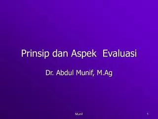 prinsip dan aspek evaluasi