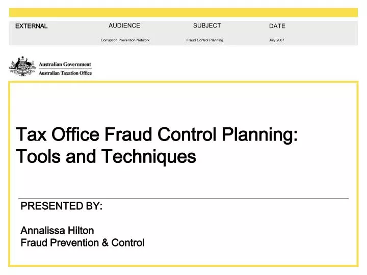 presented by annalissa hilton fraud prevention control