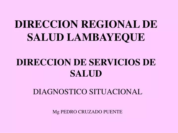 direccion regional de salud lambayeque direccion de servicios de salud