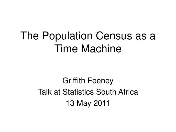 the population census as a time machine