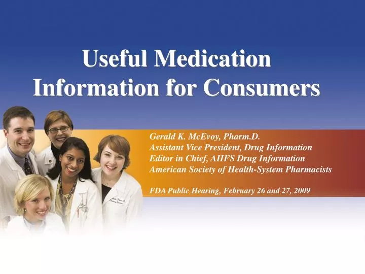 useful medication information for consumers