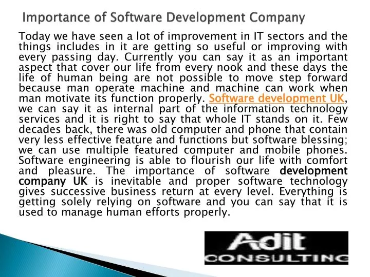 importance of software development company